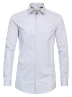 Camisa Venti BODY FIT JERSEY azul claro con cuello Kent de corte estrecho