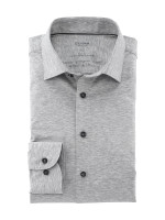 Chemise Olymp LEVEL 5 JERSEY gris avec col New York Kent en coupe étroite