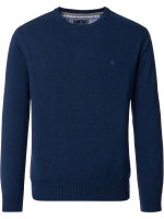 Pull-over Redmond COMFORT FIT MÉLANGE  bleu foncé avec col Col rond en coupe classique