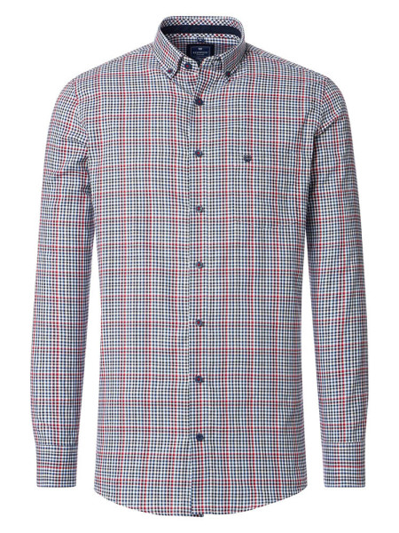 Redmond shirt COMFORT FIT FINE OXFORD red with Button Down collar in classic cut