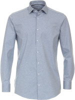 Camisa Venti MODERN FIT JERSEY azul claro con cuello Kent de corte moderno