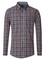 Camisa CasaModa COMFORT FIT EASY CARE rojo con cuello Button Down de corte clásico