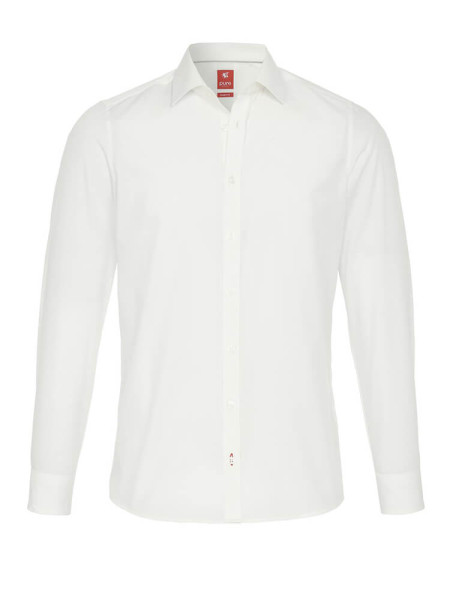 Pure shirt SLIM FIT UNI POPELINE beige with Kent collar in narrow cut