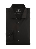 Camisa Olymp LEVEL 5 JERSEY negro con cuello New York Kent de corte estrecho