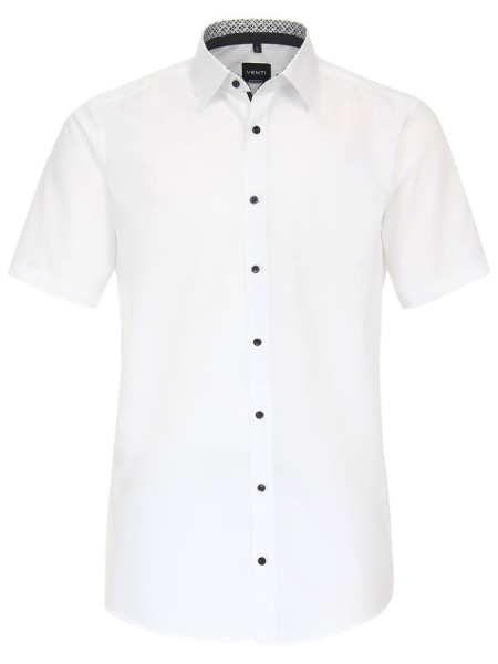 Camisa Venti MODERN FIT UNI POPELINE blanco con cuello Kent de corte moderno