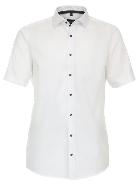 Camisa Venti MODERN FIT ESTRUCTURA blanco con cuello Kent de corte moderno