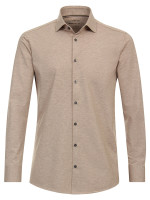 Venti overhemd MODERN FIT JERSEY beige met Kent-kraag in moderne snit