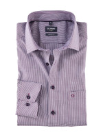 Camisa Olymp LUXOR PEPITA rojo oscuro con cuello Global Kent de corte moderno