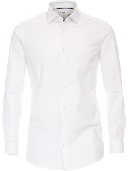 Camisa Venti BODY FIT JERSEY blanco con cuello Kent de corte estrecho