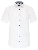 Camisa Venti MODERN FIT UNI POPELINE blanco con cuello Kent de corte moderno