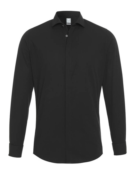 Pure shirt EXTRA SLIM UNI STRETCH black with cutaway collar in super slim cut