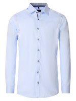 Camicia Venti BODY FIT TWILL azzurro con Kent collar in taglio stretto