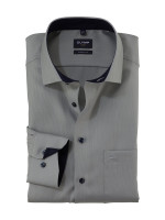 Camicia Olymp LUXOR NATTÉ verde con Global Kent collar in taglio moderno