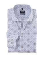 Camisa Olymp LUXOR modern fit PRINT beige con cuello Global Kent de corte moderno