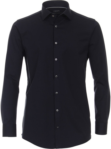 Camisa Venti MODERN FIT JERSEY azul oscuro con cuello Kent de corte moderno