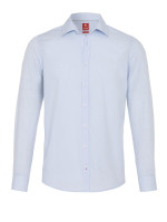 Camisa Pure SLIM FIT UNI POPELINE azul claro con cuello Kent de corte estrecho