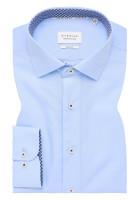 Camicia Eterna SLIM FIT UNI POPELINE azzurro con Kent collar in taglio stretto