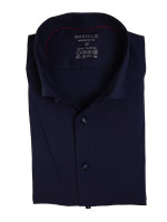 Marvelis shirt MODERN FIT PERFORMANCE dark blue with Modern Kent collar in modern cut