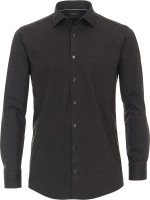 Camisa Venti MODERN FIT JERSEY antracita con cuello Kent de corte moderno