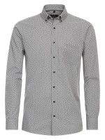 Chemise Redmond MODERN FIT PRINT gris avec col Button Down en coupe moderne