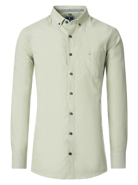 Redmond shirt COMFORT FIT FINE OXFORD green with Button Down collar in classic cut