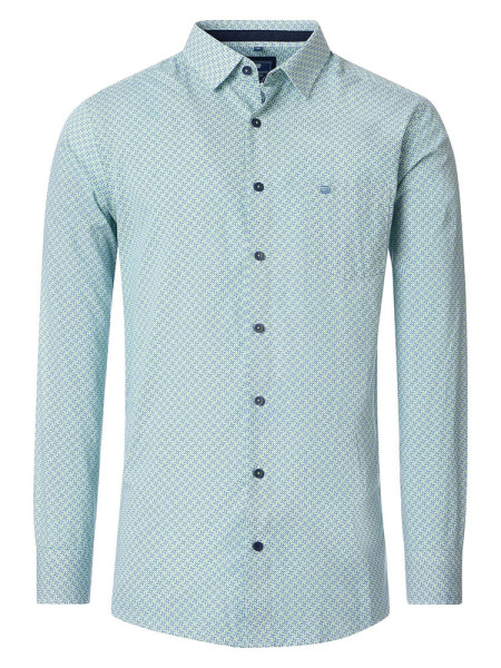 Camicia Redmond COMFORT FIT PRINT verde con Kent collar in taglio classico