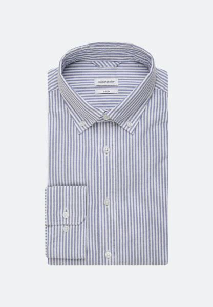 Camicia Seidensticker EXTRA SLIM BELLE OXFORD azzurro con Button Down collar in taglio super stretta