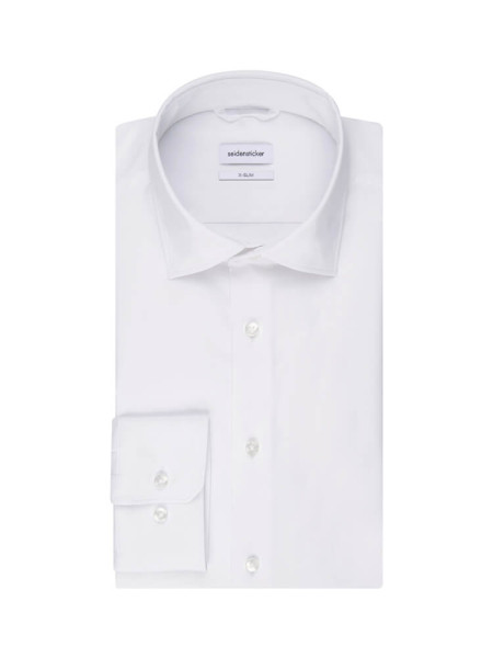 Camisa Seidensticker EXTRA SLIM UNI STRETCH blanco con cuello Kent de corte súper estrecho