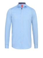 Camisa Pure SLIM FIT UNI POPELINE azul claro con cuello cutaway de corte estrecho