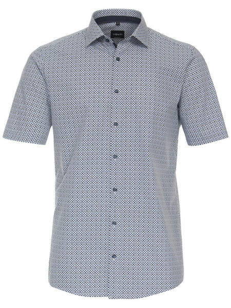 Camisa Venti MODERN FIT PRINT azul claro con cuello Kent de corte moderno