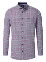 Redmond shirt COMFORT FIT PRINT red with Button Down collar in classic cut