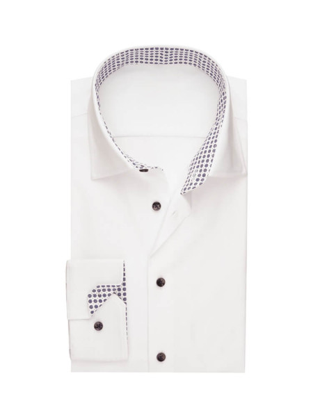 Camisa Seidensticker SLIM TWILL blanco con cuello Business Kent de corte estrecho