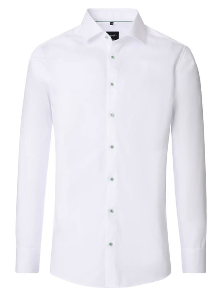 Camicia Venti MODERN FIT UNI POPELINE bianco con Kent collar in taglio moderno