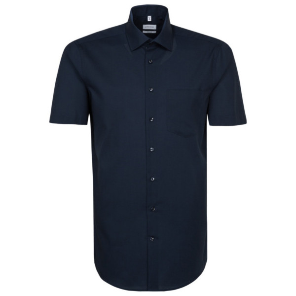 Seidensticker REGULAR overhemd UNI POPELINE donkerblauw met Business Kentkraag in moderne snit
