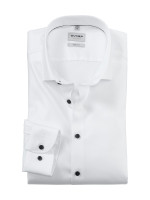 Camisa Olymp BODY FIT TWILL blanco con cuello Kent moderno de corte estrecho