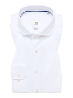 Camisa Eterna MODERN FIT JERSEY blanco con cuello Seccionado de corte moderno