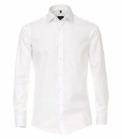 Camisa Venti MODERN FIT TWILL blanco con cuello Kent de corte moderno