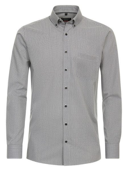 Redmond shirt MODERN FIT PRINT grey with Button Down collar in modern cut