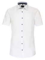 Camisa Venti BODY FIT UNI POPELINE blanco con cuello Kent de corte estrecho