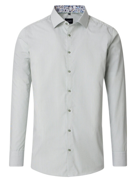 Camisa Venti MODERN FIT ESTRUCTURA verde con cuello Kent de corte moderno