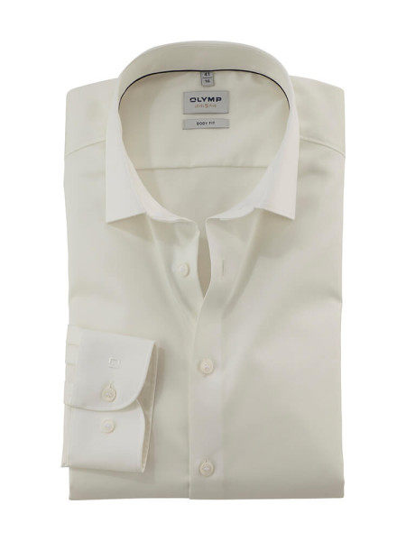 Camicia Olymp LEVEL 5 RASO beige con New York Kent collar in taglio stretto