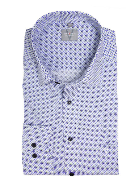 Marvelis shirt COMFORT FIT UNI POPELINE light blue with New Kent collar in classic cut