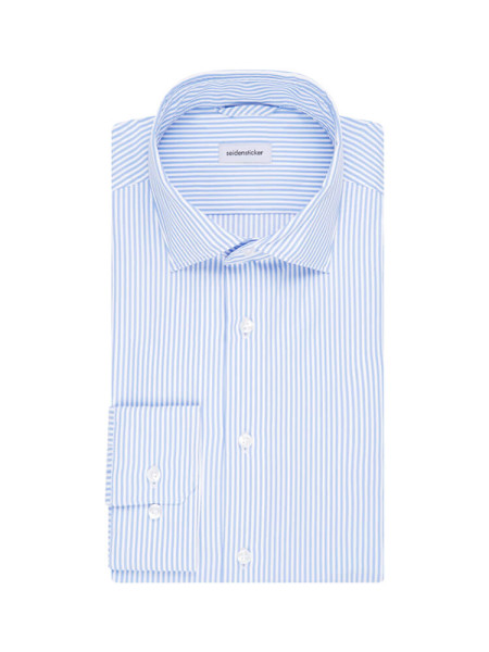 Camisa Seidensticker EXTRA SLIM UNI STRETCH azul claro con cuello Kent de corte súper estrecho