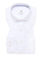 Camicia Eterna SLIM FIT JERSEY bianco con Spaccato  collar in taglio stretto