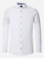 Camisa Venti MODERN FIT TWILL blanco con cuello Kent de corte moderno