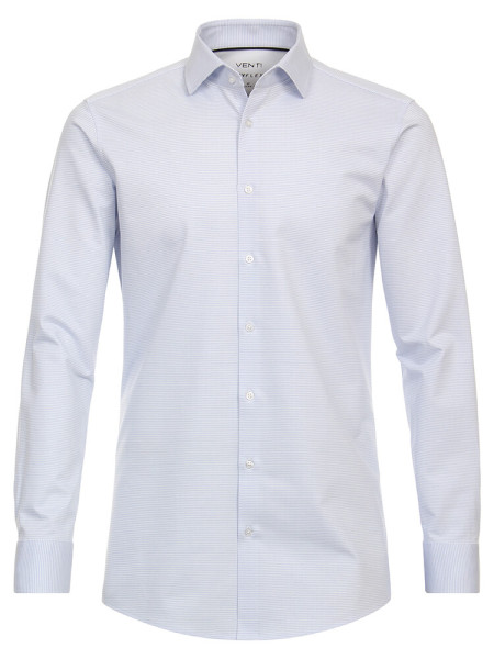 Camisa Venti MODERN FIT JERSEY azul claro con cuello Kent de corte moderno