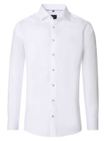 Camisa Venti MODERN FIT UNI POPELINE blanco con cuello Kent de corte moderno