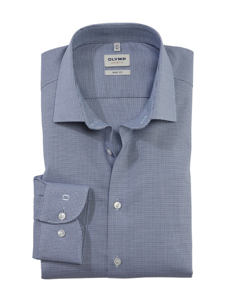 Camicia Olymp LEVEL 5 FAUX UNI azzurro con New York Kent collar in taglio stretto