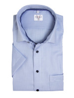 Camisa Marvelis MODERN FIT UNI POPELINE azul claro con cuello Nuevo Kent de corte moderno