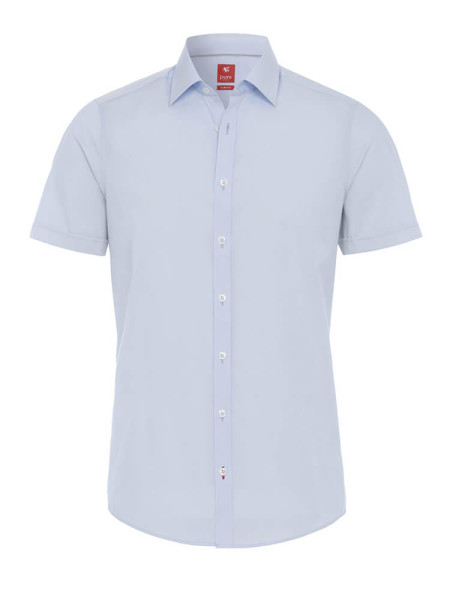 Chemise Pure SLIM FIT UNI POPELINE bleu clair avec col Kent en coupe étroite